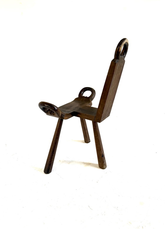 Image 1 of Vintage tripod Brutalist stool '60