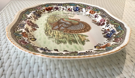 Image 1 of Oval serving platter / plate from Copeland Spode with turkey motif