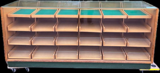 Vintage winkelvitrine/toonbank 