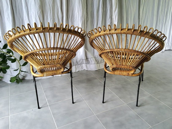 Image 1 of Coppia di poltrone in rattan anni '60