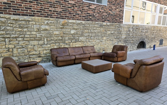 Image 1 of Canapé modulaire Vintage 60s 70s Loft Studio Fauteuil en cuir Canapé en cuir Mid Century