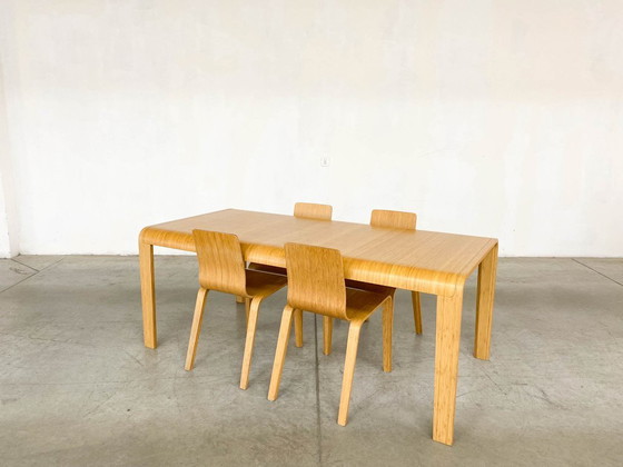Image 1 of Bamboo Dining Set Table and Chairs by Henrik Tjaerby for Artek Studio, Set of 5