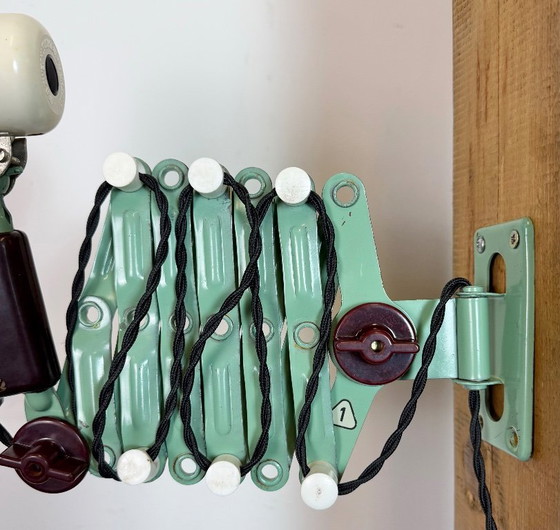 Image 1 of Industrial East German Scissor Lamp from VEB Zweckleuchtenbau Dresden, 1950s