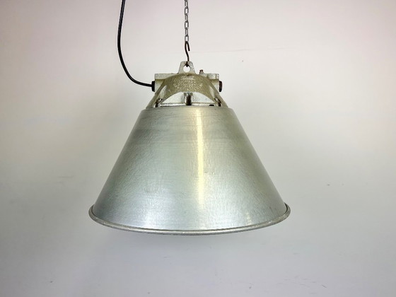 Image 1 of Grey Industrial Explosion Proof Lamp with Aluminum Shade from Zaos, 1970s