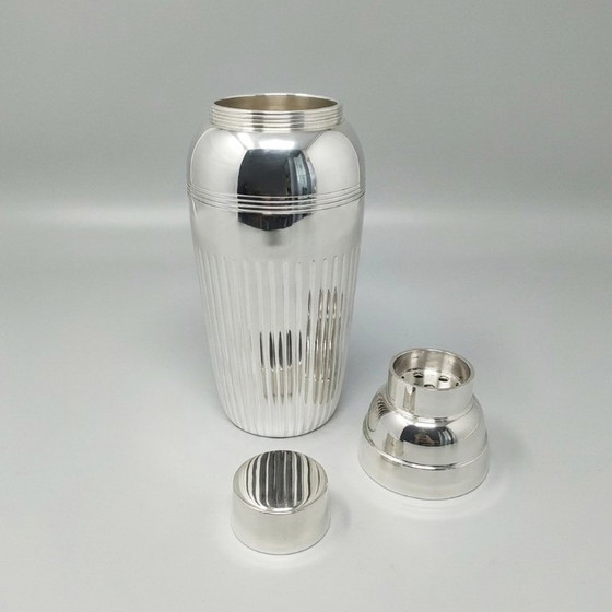 Image 1 of 1930s Art Deco Jordan "Sheffield Collection" Silver-Plated Cocktail Shaker. Made in England