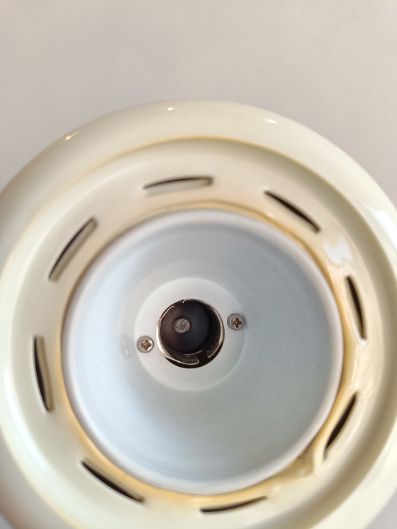 Image 1 of Vintage Space Age Table Lamp in White Plastic and Chrome, Italy 1970s/1980s