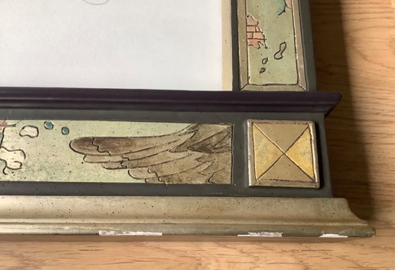 Image 1 of Colored etching in a beautiful frame. Hear, see, and be silent.