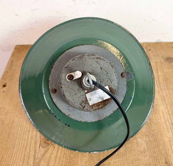 Image 1 of Green Enamel and Cast Iron Industrial Pendant Lamp, 1960s
