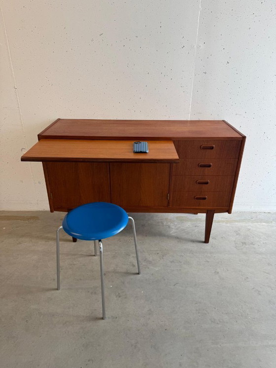 Image 1 of Buffet et bureau en teck style années 60, vintage années 1960