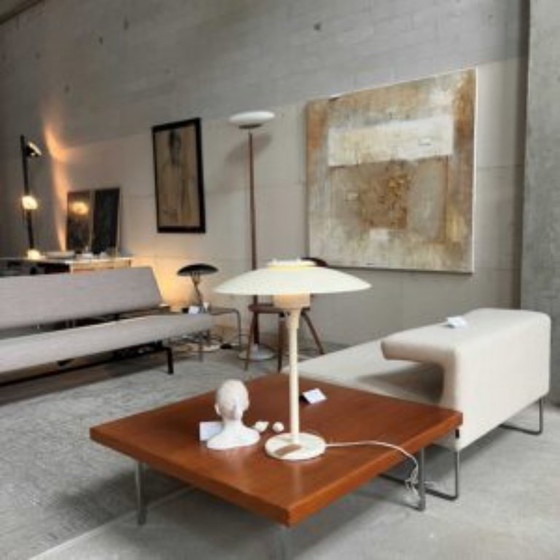 Image 1 of Martin Visser sofa bed model BR02. Reupholstered in a brown-beige fabric.