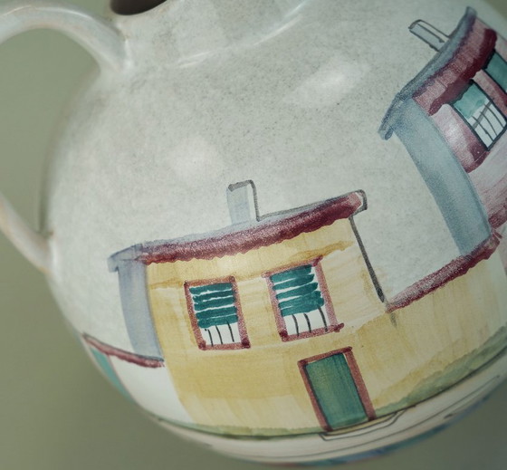 Image 1 of Precioso jarrón de mediados de siglo de Jawe, decorado con pintura a mano "Capri", de la década de 1950.