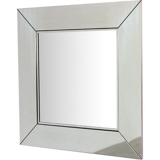 Miroir chromé vintage par Cidue, Italie 1970