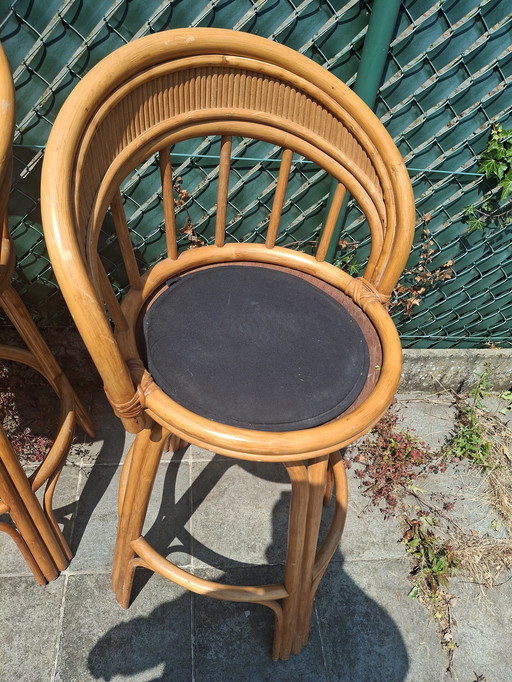 Bamboo bar chairs