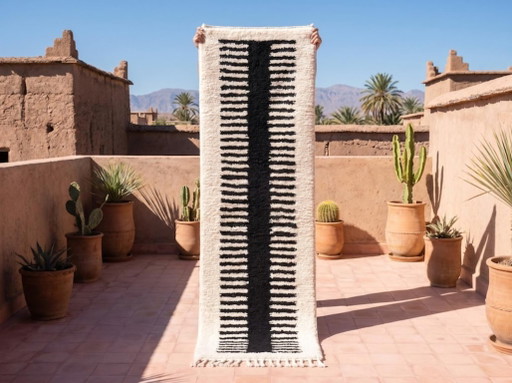 Tapis De Passage Marocain Berbère 90cmx300cm – vloerkleden en tapijten, Cotton