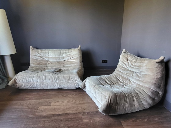 Image 1 of Set of 2 Togo armchairs Ligne Roset (2-seater + 1-seater)