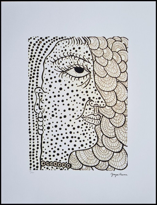 D'après Yayoi Kusama, Autoportrait, Lithographie, années 1990