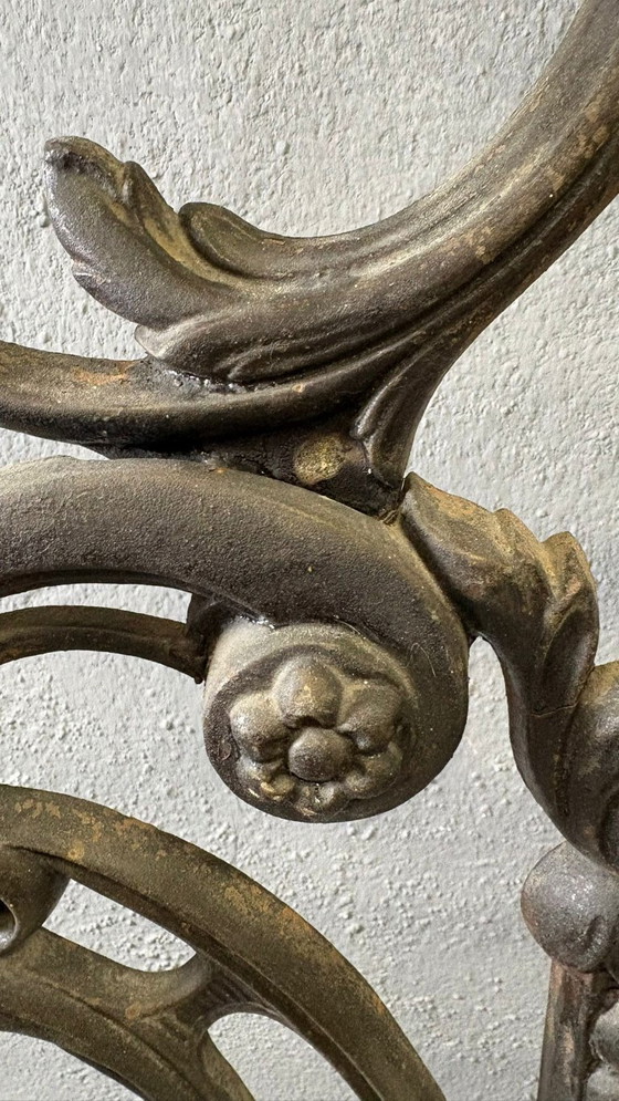Image 1 of Antique Cast Iron Hall Stand, Victorian Coat Rack with Marble Base, Ornate Hall Tree, 19th Century