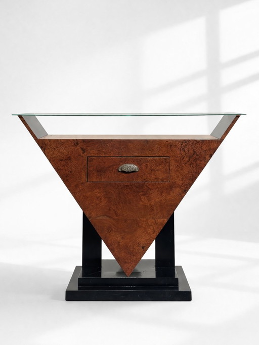 Art Deco Root Wood Burlwood Console Sideboard