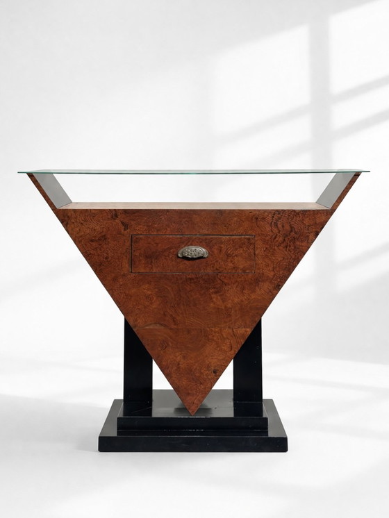 Image 1 of Art Deco Root Wood Burlwood Console Sideboard