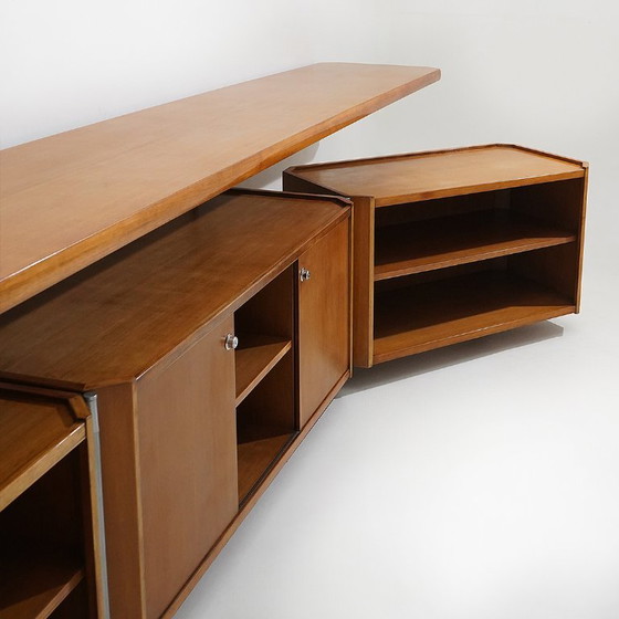 “MG14” sideboard by Osvaldo Borsani for Tecno, 1960s, Wood, Metal, Brown, Vintage (photo 12 of 15)