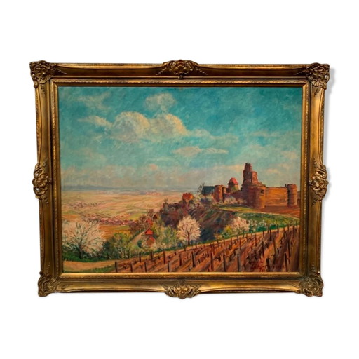 Painting "Vineyards of Alsace". – schilderijen tekeningen, Canvas