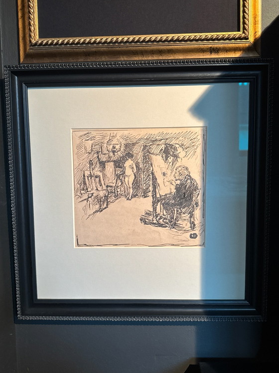 Tekening door Maurice Dupuis, Schilderijen & Tekeningen, Papier, Zwart (foto 4 van 5)