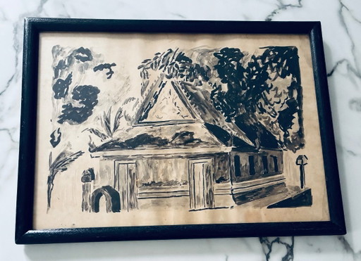 Very Old Painting, Ink and Wash, The Pagoda