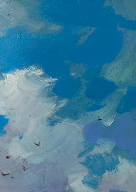 Image 1 of Original Oil Painting Summer Nature Landscape Path to the sky
