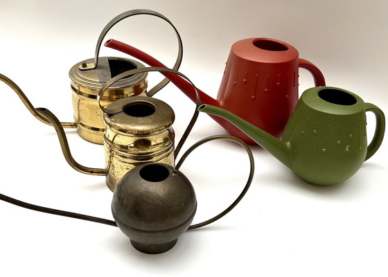 Image 1 of Collection of watering cans – 2× Ebert, 2× brass (1960s) & 1× very old copper can (around 1900)