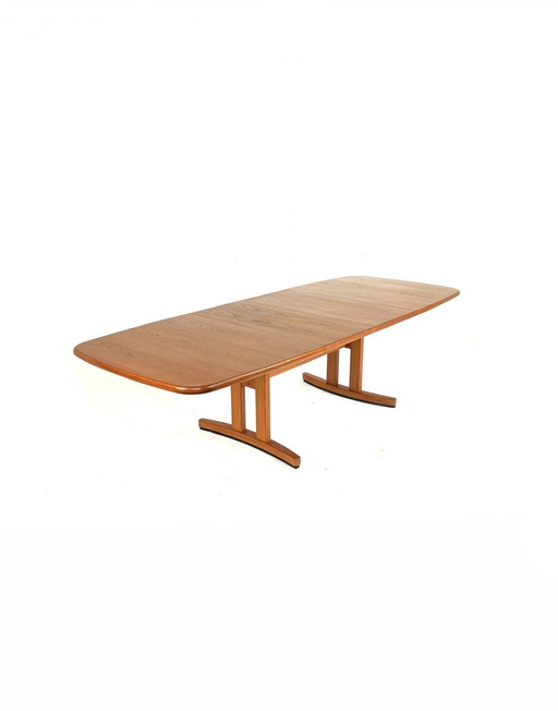 Vintage XXXL extendable teak dining table '80