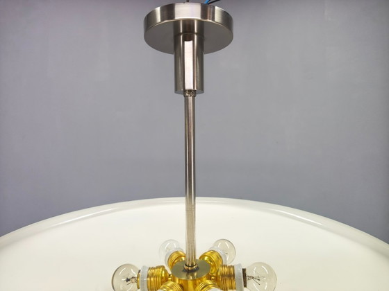 Image 1 of Bauhaus Indirect Ceiling Light, Nickel, Czechoslovakia 1930s