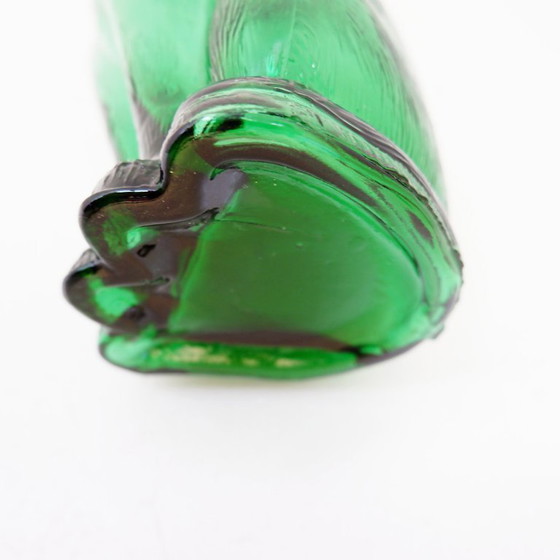 Image 1 of Jarra de cristal verde Empoli con forma de perro salchicha – Italia, década de 1960