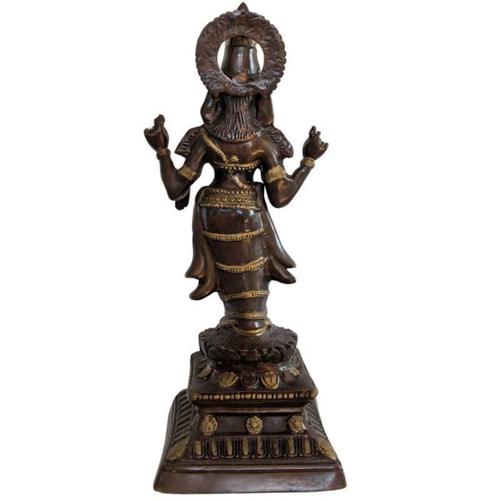 Estatua de Bronce Lakshmi – Diosa India del Sur de la Prosperidad sobre Base de Loto | 1stbuddha – Esculturas (photo 5 of 10)