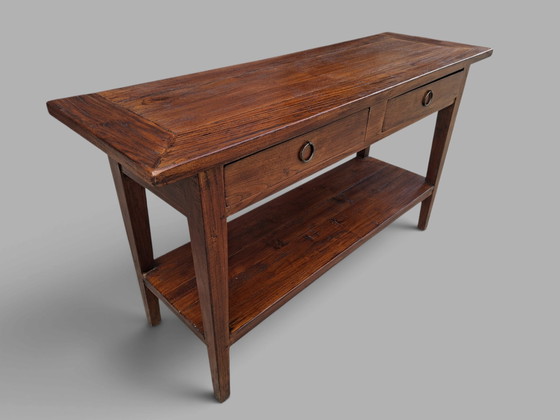 Tavolino classico, consolle da parete, dimensioni: 140x45cm e 78cm di altezza. – Console, Metal, Wood (photo 3 of 5)
