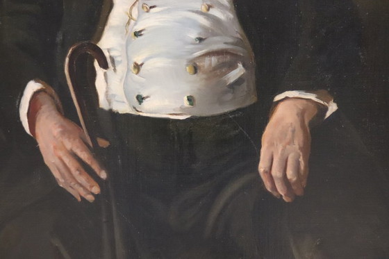 Image 1 of Pintura al óleo sobre lienzo, Retrato del Sr. Minney, siglo XX