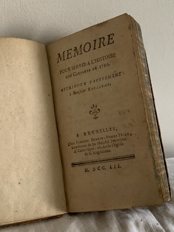Mémoire Couplets De 1710 - Rousseau Rare EO - Ex-Libris + – Cadeaux, Leather, Paper (photo 6 of 15)