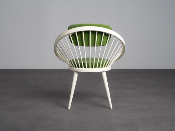 “Circle” Chair by Yngve Ekström for Swedese, Sweden, 1960s, Yngve Ekstrom, Armchairs, Wood, White, Vintage (photo 4 of 9)