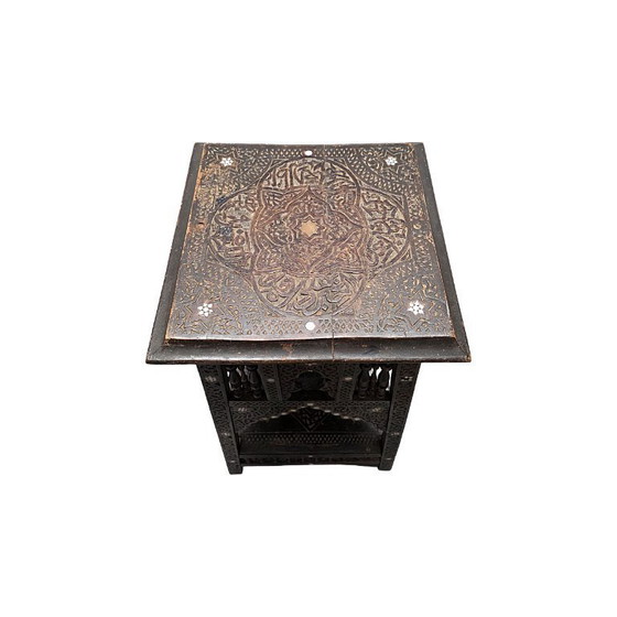 Image 1 of Antique Moroccan mashrabiya side table, late 19th century