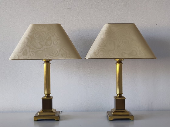 2x Herda Table Lamp XL Hollywood Regency – Metal, Textile (photo 7 of 11)