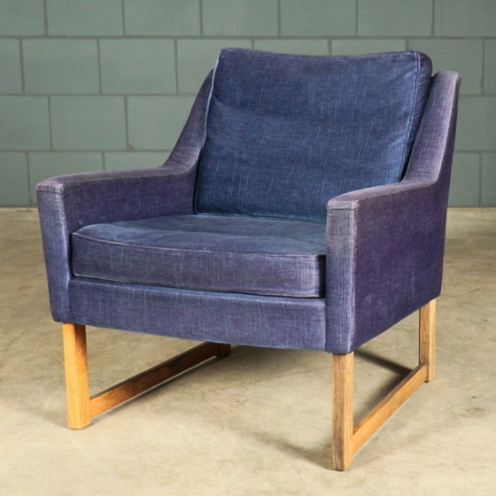 Image 1 of Vintage zithoek/zitgroep – blauw velours – JAB Anstoetz – jaren 70