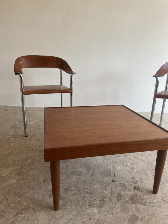 Image 1 of 2x Originele "Italiaans Modernisme jaren 70" fauteuil, verchroomd buisvormig staal, leer!