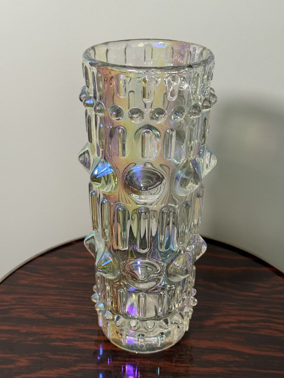 Image 1 of Vintage Sklo union iriserende vaas