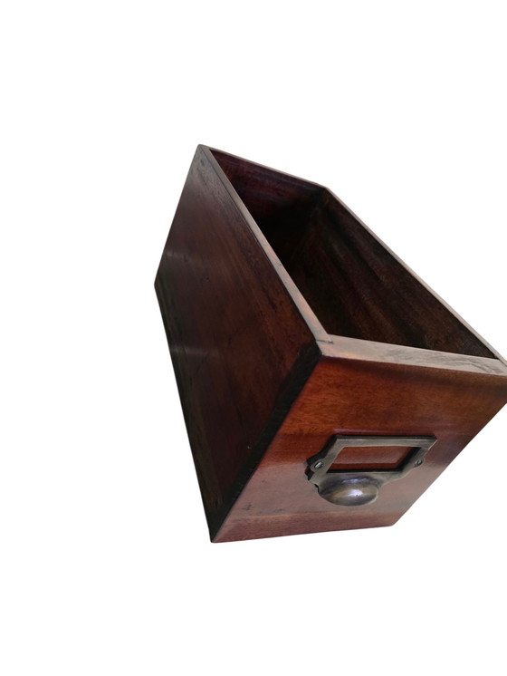 Image 1 of Cassettiera vintage in legno con 4 cassetti – stile biblioteca/farmacia