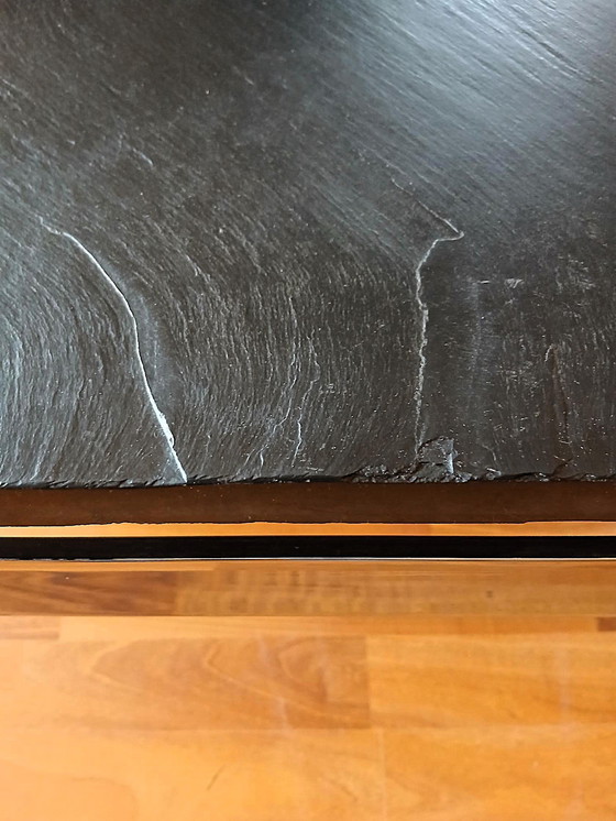 Image 1 of Tavolino in ardesia cromata Peter Draenert Style