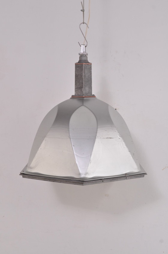Image 1 of Lampe d'usine en aluminium, design industriel, années 1950