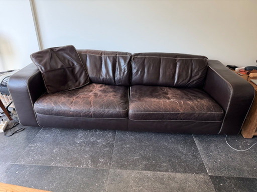 Machalke Valentino Ledersofa-Set, 2-Sitzer + 3-Sitzer mit Hocker – Design – Top-Qualität