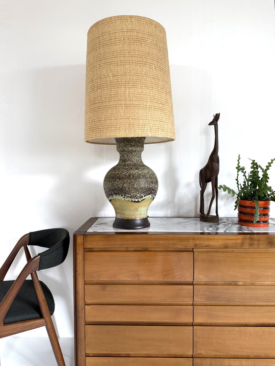 Image 1 of Vintage XL ceramic fat lava table lamp, West Germany ‘60