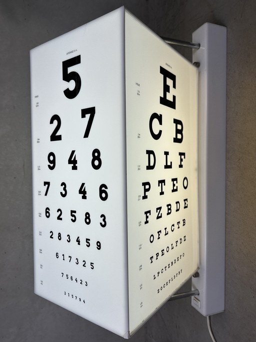 Prueba de lectura vintage (consultorio del oftalmólogo) - lámpara de pared