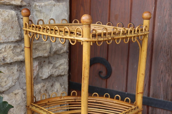 Image 1 of Rotan hoekplank van Franco Albini, jaren 60