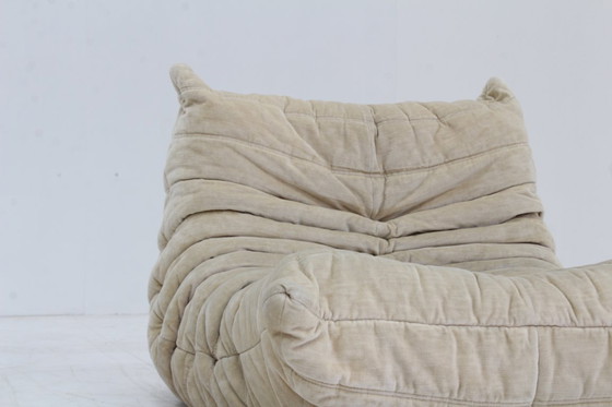Image 1 of Vintage Togo Ligne Roset armchair velvet beige
